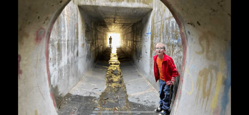Boy in the tunnel system